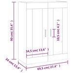vidaXL Armoire murale blanc 69 5x34x90 cm
