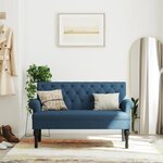 vidaXL Banc avec dossier bleu 120x62x75 5 cm tissu