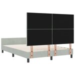 vidaXL Cadre de Lit Gris Clair 140x190 cm Velours