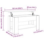 vidaXL Table basse blanc 101x49x52 cm bois d'ingénierie