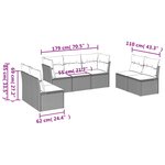 vidaXL Salon de jardin avec coussins 7 Pièces gris clair résine tressée