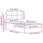 vidaXL Cadre de lit avec tête de lit rembourrée Taupe 90 x 190 cm