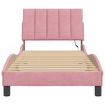 vidaXL Cadre de lit avec lumières LED rose 90x200 cm velours