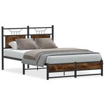 vidaXL Cadre de lit sans matelas chêne fumé 120x190 cm bois ingénierie