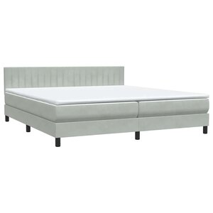 vidaXL Sommier à lattes de lit et matelas gris clair 180x220cm velours