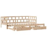 vidaXL Lit de jour avec gigogne et tiroirs sans matelas 80x200 cm