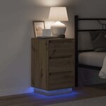 vidaXL Cabinet de chevet avec tiroir chêne artisanal 39 x 34 5 x 65 cm