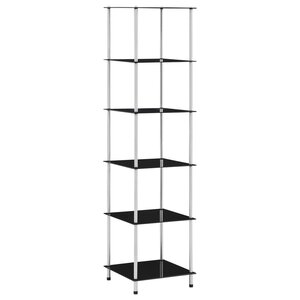 vidaXL Étagère 6 niveaux Noir 40x40x160 cm Verre trempé