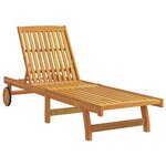 vidaXL Chaise longue avec table bois massif d'acacia
