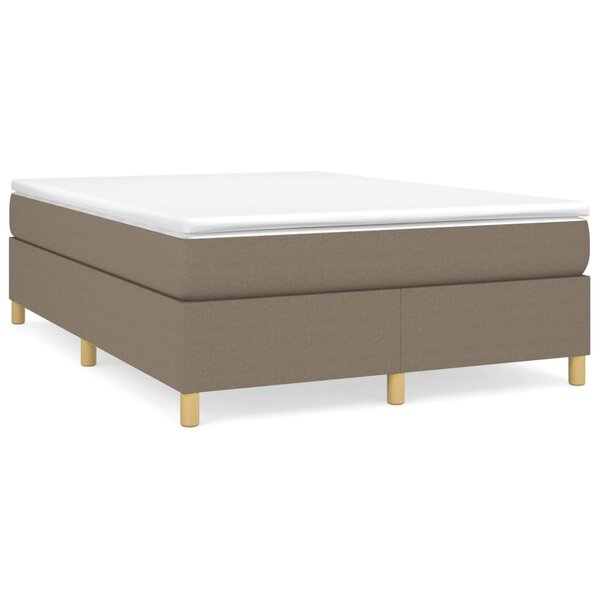 vidaXL Sommier à lattes de lit avec matelas Taupe 140x190 cm Tissu