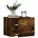 vidaXL Tables de chevet murales 2 Pièces chêne fumé 45x30x35 cm