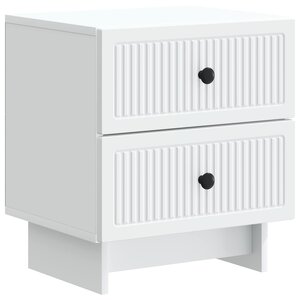 vidaXL Cabinet de chevet Blanc 43 x 34 5 x 47 5 cm Bois d'ingénierie