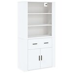 vidaXL Buffet haut Blanc Bois d'ingénierie