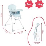 Chaise haute pour bébé ultra compacte et légère - Dossier et tablette ajustables  Des 6 mois
