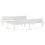vidaXL Cadre de lit Bois de pin massif Blanc 200x200 cm