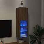 vidaXL Meuble TV avec lumières LED chêne artisanal 30 5x30x102 cm