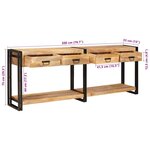 vidaXL Table console 2 Pièces Marron Bois de manguier brut massif
