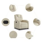 vidaXL Fauteuil inclinable électrique Crème Similicuir