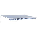 vidaXL Auvent Rétractable Bleu et blanc 450 × 300 cm Tissu  Métal