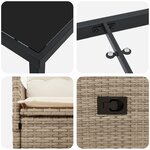 vidaXL Ensemble de jardin 7 pièces avec coussins Beige Poly Rattan