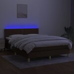 vidaXL Sommier à lattes de lit matelas et LED Marron foncé 140x200 cm