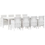 vidaXL Ensemble de salle à manger de jardin 9 pièces avec coussins gris clair en poly rattan