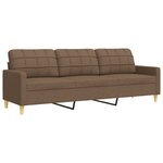 vidaXL Ensemble de canapés 4 Pièces avec repose-pied marron tissu