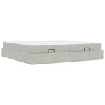 vidaXL Cadre de lit Gris clair 200 x 200 cm Velours