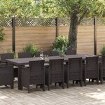 vidaXL Ensemble de salle à manger jardin 13 pièces avec coussins brun poly rattan