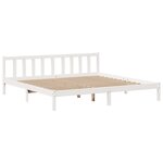 vidaXL Lit bibliothèque sans matelas blanc 200x200 cm bois pin massif