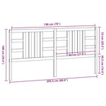 vidaXL Tête de lit Gris 206x4x100 cm Bois massif de pin