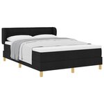 vidaXL Lit à ressorts avec matelas Noir 140 x 200 cm tissu