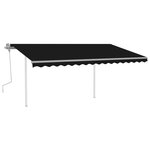 vidaXL Auvent manuel rétractable avec poteaux 4 5x3 m Anthracite