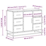 vidaXL Armoire lavabo de salle de bain chêne fumé bois d'ingénierie