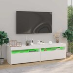 vidaXL Meubles TV 2 Pièces avec lumières LED Blanc 75x35x40 cm