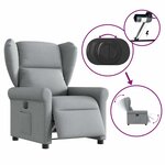 vidaXL Fauteuil inclinable électrique Gris clair Tissu