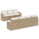 vidaXL Ensemble de canapés de jardin 8 pièces avec coussins beige en polyrotin