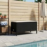 vidaXL Pouf de Jardin Noir et Crème 80 x 38 x 45 cm Rotin PE