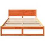 vidaXL Cadre de lit Marron ciré Bois 140 x 200 cm Simple Cadre de lit