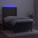 vidaXL Sommier à lattes de lit et matelas et LED Gris foncé 80x200cm
