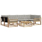 vidaXL Ensemble de canapés d'extérieur 7 pc Blanc et gris clair