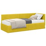 vidaXL Cadre de lit d'angle avec matelas 2 pc Jaune 80 x 200 cm
