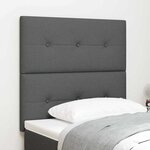Tête de lit capitonnée gris foncé 90 cm en tissu