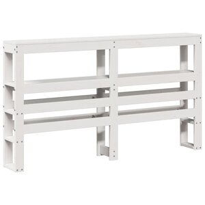 vidaXL Tête de lit avec étagères blanc 160 cm bois massif de pin