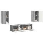vidaXL Ensemble meuble TV 4 Pièces Gris Sonoma Bois d'ingénierie