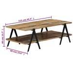 vidaXL Table basse 115x60x40 cm Bois de récupération massif