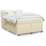 vidaXL Sommier à lattes de lit avec matelas Crème 140x190 cm Tissu