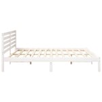 vidaXL Cadre de lit Blanc 200 x 200 cm Bois massif en pin