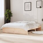 vidaXL Cadre de lit bois massif 135x190 cm double