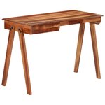 Bureau table poste de travail meuble d'ordinateur informatique étude avec tiroir 110 x 50 x 77 cm bois d'acacia massif brun 02_0023444